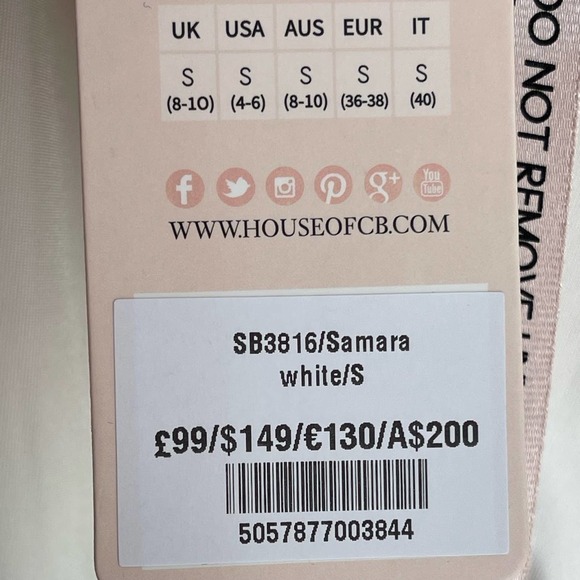 House of CB London Strapless Samara Dress Sleeveless White Women's Size S NWT - Picture 9 of 9
